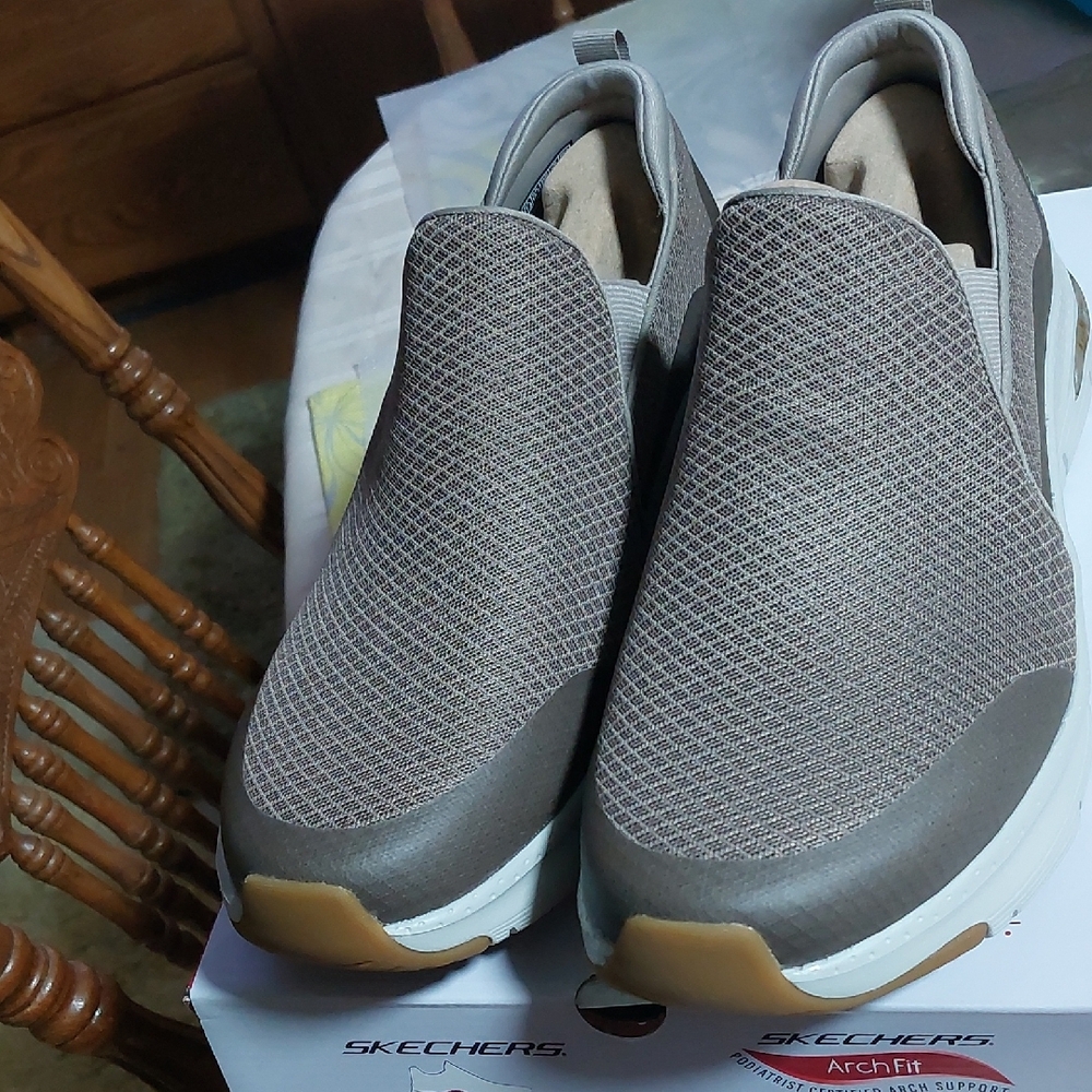 Skechers Men's Gray Slip-On Shoes - Picture 1 of 15